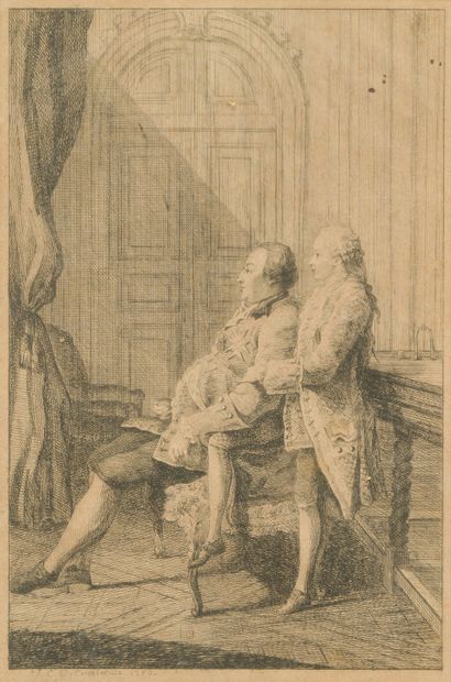 Louis Carrogis dit de CARMONTELLE (1717-1806) Le Duc d'Orléans assis et le duc de...