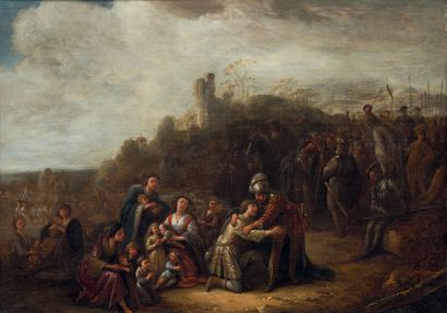 Jacob de WET (Haarlem, 1610-1675) La réconciliation de Joseph et Jacob
Panneau de...