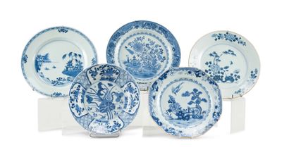 CHINE, Compagnie des Indes - Epoque QIANLONG (1736 - 1795) 
Set of five porcelain...