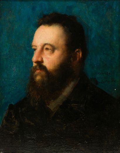 Jean Jacques HENNER (1829-1905) 
Portrait d'homme

Huile sur panneau.

Signée au...