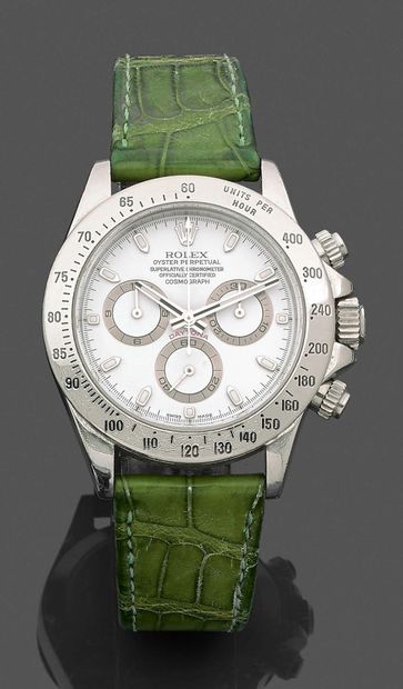ROLEX BRACELET WATCH model "Daytona Cosmograph" in steel. White dial, three counters....