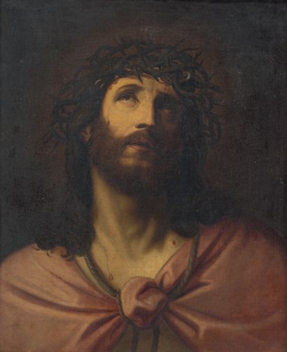 ÉCOLE ITALIENNE DU XIXE SIECLE, SUIVEUR DE GUIDO RENI Christ with thorns
Canvas.
61...