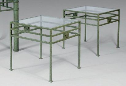 Jean-Michel WILMOTTE (né en 1948) Table basse (deux au modèle) à structure en métal...