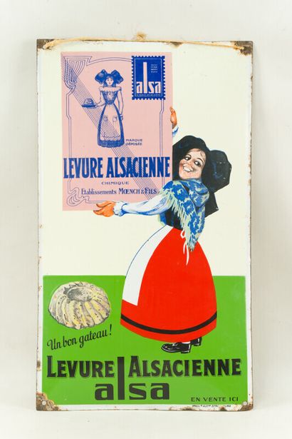 null LEVURE ALSACIENNE ALSA.

Émaillerie Alsacienne Strasbourg, vers 1935.

Plaque...