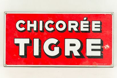 null TIGRE CHICORÉE.

Émaillerie Vitracier Japy, vers 1945.

Plaque émaillée rectangulaire...