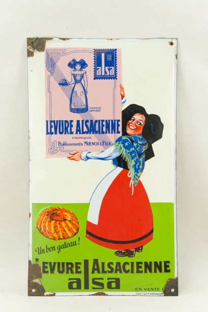 null LEVURE ALSACIENNE ALSA.

Émaillerie Alsacienne Strasbourg, vers 1935.

Plaque...