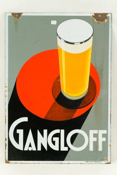 null GANGLOFF (Bière).

Émaillerie Alsacienne Strasbourg, vers 1935.

Plaque émaillée...