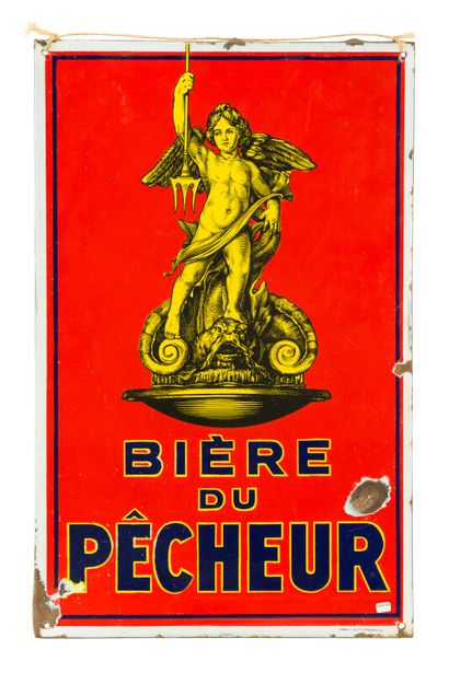 null PÊCHEUR Bière du.

Émaillerie Alsacienne Strasbourg, vers 1950.

Plaque émaillée...