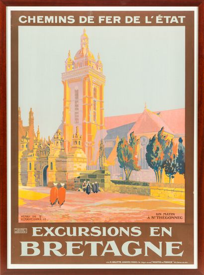 null CHEMINS DE FER DE L'ÉTAT, Excursions en Bretagne, St. Thégonnec.

Signée Henry...
