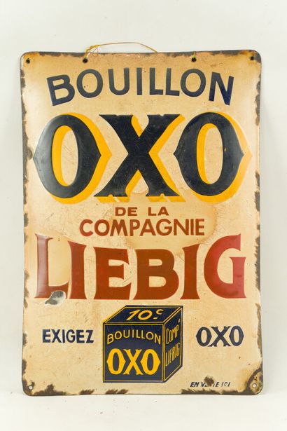 null OXO Bouillon de la compagnie LIEBIG.

Sans mention d'émaillerie, vers 1920.

Plaque...