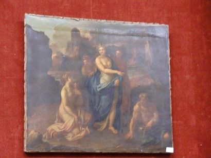 École française du XVIIe siècle, suiveur de Nicolas POUSSIN Scène historique Toile....