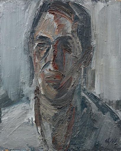 Fermin AGUAYO (1926-1977) Portrait d'homme de face Huile sur panneau monogrammée...