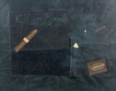 Eduardo ARROYO (né en 1937) Chartuel 1973 Collage sur papier 43 x 55 cm. Provenance:...