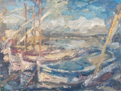 null PIERRE GOGOIS (né en 1935)

Bateaux à quai

Huile sur toile.

Signée en bas...