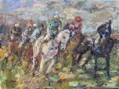 null PIERRE GOGOIS (born in 1935)

Horse race

Oil on canvas.

Signed lower right.

54...