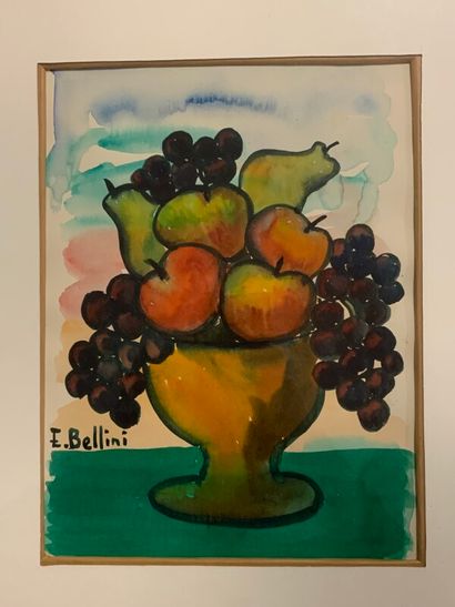 null EMMANUEL BELLINI (1904-1989)

Coupe de fruit

Aquarelle.

Signée en bas à gauche.

27.5...