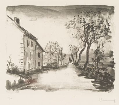 null Maurice de VLAMINCK (1876-1958)

Route passant devant une maison.

Lithographie...