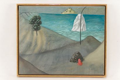  Denis POLGE (1972) 
Bord de mer 
Huile sur toile. 
Signée au dos. 
32,5 x 41 cm