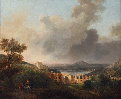 null Nicolas Antoine TAUNAY (c.1755-1830)

Lac italien, ruines romaines et cavalier

Huile...