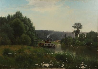 null Prosper GALERNE (1836-?)

Vue de la Seine au Bas-MEUDON, 1898

Huile sur toile.

Signée...