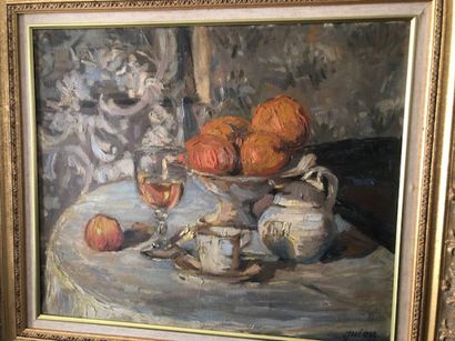 null GUIEU (XXth)

Still life with oranges

Oil on canvas

Signed lower right

45...