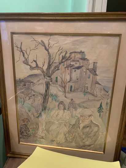 null Ethel MARS (1876-1956)

Animated village

Watercolor on pencil lines.

Signed...