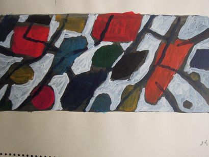 null Jacques GERMAIN (1915-2001)
Composition
Gouache sur papier, monogrammée en bas...