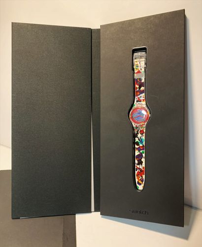 null 
[SWATCH COLLECTOR] SAM FRANCIS, GZ 123, modèle dessiné par l'artiste en 1992.

Montre-bracelet...