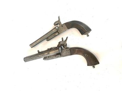 Lot of two pinfire pistols. Functional mechanism...