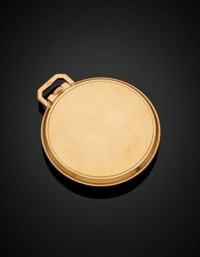 PATEK PHILIPPE Yellow gold (750‰) POCKET WATCH.
Three-tone dial (small stains), Arabic...