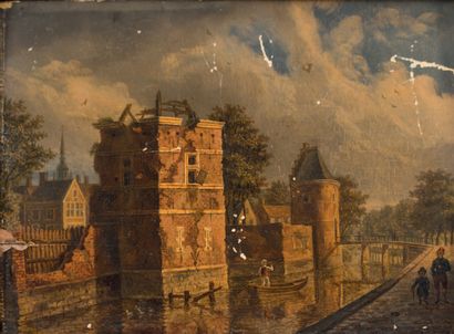 Augustus WYNANTZ ( ? 1795 - ? 1848) Canaux à Amsterdam
Paire de panneaux.
8,5 x 12...