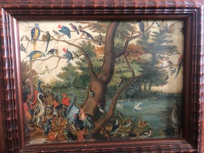 null Jan Brueghel

 le

 Jeune

 (1601­1678) (D'après)

Concert d'oiseaux

Huile...
