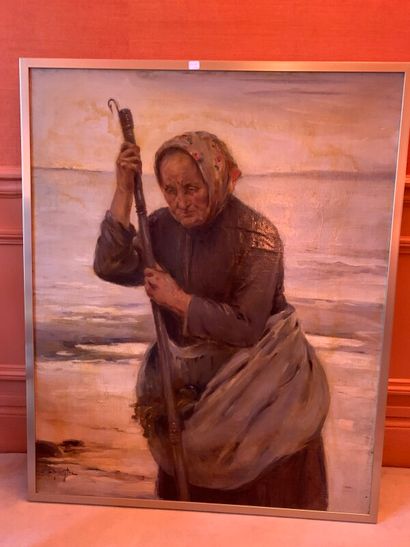 null ECOLE XIXe SIECLE

Vieille femme à la pêche à pied.

Huile sur toile.

100 x...