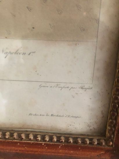 null Napoléon et Joséphine 

Deux gravures formant pendant

Piqûres d'humidité

37...