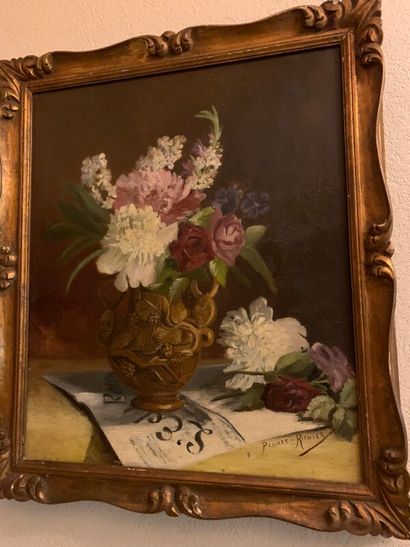 null PAILHES-RICHTER (XIXème siècle).

Le vase de pivoines

Huile sur toile.

Signée...