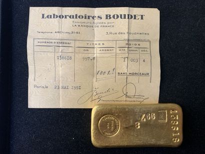 null LINGOT d'or

Essayeur : Laboratoire Boudet

N° d'enregistrement 138618

Poids...