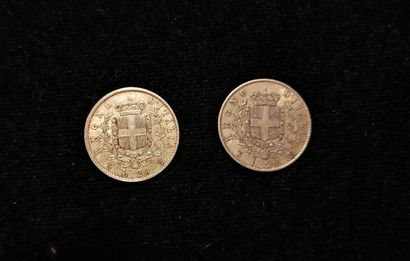 null ROYAUME D'ITALIE: 2 pièces de 20 lires or 

- 1863x2. Victor Emmanuel II (1861-1878)



Poids...