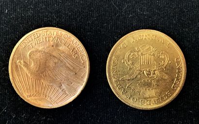 null ETATS-UNIS

- Un 20 dollars Double Eagle/Liberty 1850

- Un 20 dollards Saint...