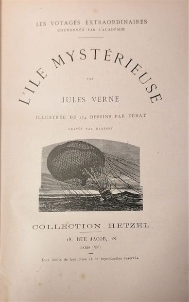 null Jules VERNE. L'Ile mystérieuse. Paris, Hetzel, s.d. (vers 1906). In-4, percaline...