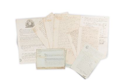 null MARINE - EXPERTISE
15 documents, datés de l'an X et XI (1801-1803) de la République....