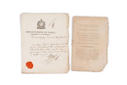 null FETE DE LA CONSTITUTION (10 août 1793)
Ensemble de 2 documents : LAISSER PASSER...