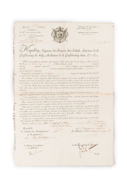 null COMMERCE MARITIME EMPIRE - ETATS-UNIS.
MARIE-LOUISE D'AUTRICHE (1791-1847) Autorisation...