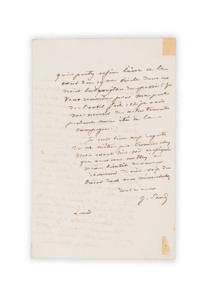 null SAND Aurore Dupin Baronne Dudevant dite George (1804-1876)
Lettre autographe...