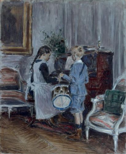 Etienne MOREAU-NELATON (1859 - 1927) Le petit tambour, 1901 Huile sur toile, signée...