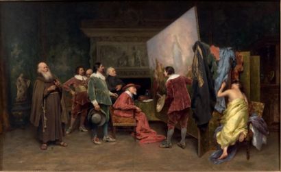 INNOCENTI (actif à la fin du XIXe et au début du XXe siècle) Visite de l'atelier...