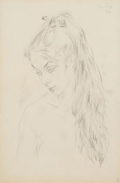 null LOT de 8 oeuvres de Nicolas STERNBERG (1901-c.1960) 
- Jeune femme nue souriant...