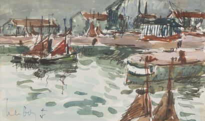 null LOT de 3 aquarelles de Fernand HERBO (1905-1995)
Voiliers au port - Voilliers...