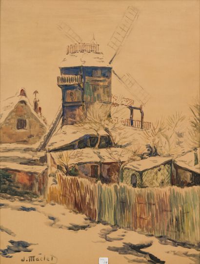 null Elisée MACLET (1881-1962)
Le Moulin de la Galette, effet de neige, 1906
Aquarelle...