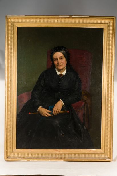 null Marie François FIRMIN-GIRARD (1838-1921)
Portrait de femme au tricot, 1868
Huile...