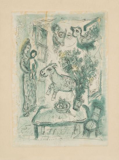Marc CHAGALL (1887-1937)
Intérieur. Illustration...